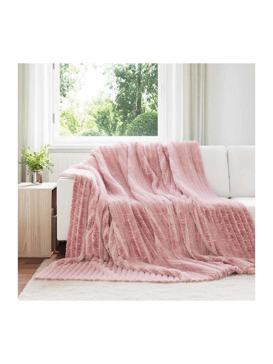 vidaXL Ριχτάρι Διθέσιου Καναπέ Fleece 270x240εκ. Ροζ