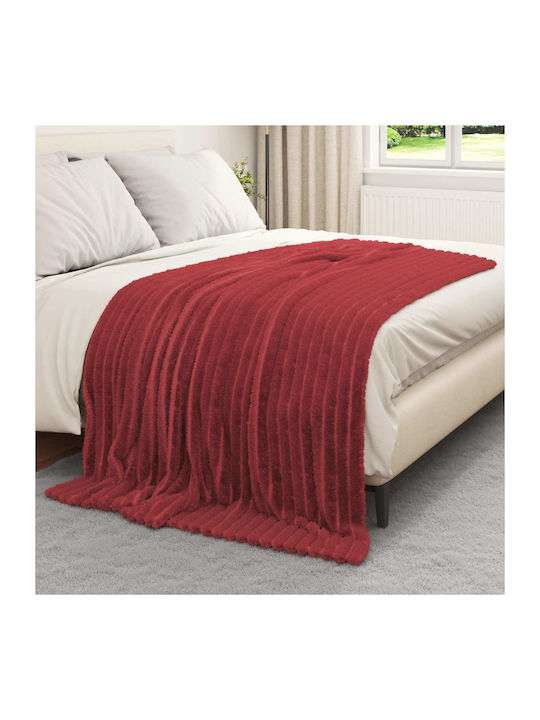 vidaXL Ριχτάρι Πολυθρόνας Fleece 200x150εκ. Βεραμάν Κόκκινο