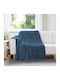 vidaXL Ριχτάρι Πολυθρόνας Fleece 200x150εκ. Σκούρο Μπλε 42016882