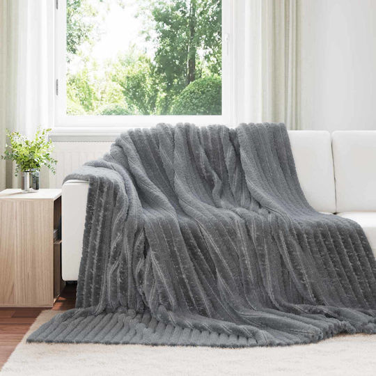 vidaXL Одеяло Флийс Кинг сайз 270x240см. Тъмно сиво