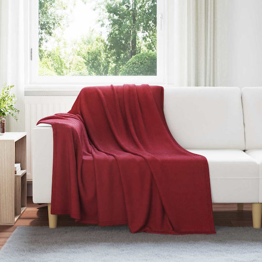 vidaXL Κουβέρτα Fleece Διπλή 200x150εκ. Βεραμάν, Κόκκινο