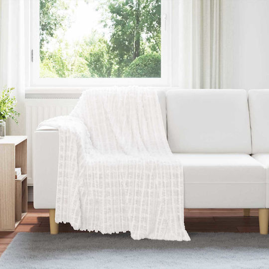 vidaXL Fleece Blanket Single 150x130cm White