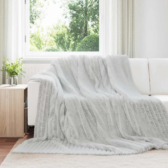 vidaXL Κουβέρτα Fleece Υπέρδιπλη 240x220εκ. Γκρι