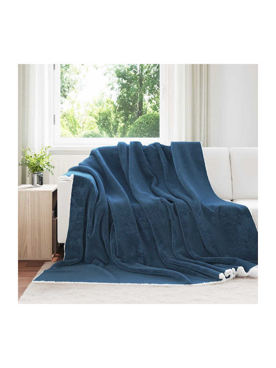 vidaXL Decke Fleece Übergröße 240x270cm Dunkelblau