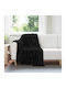 vidaXL Fleece Decke Einzeln 150x130 cm Schwarz