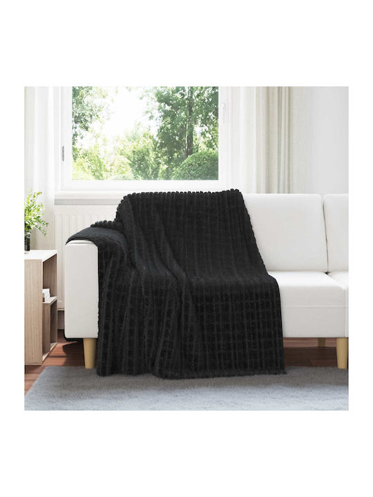 vidaXL Fleece Decke Doppel 200x150cm Schwarz