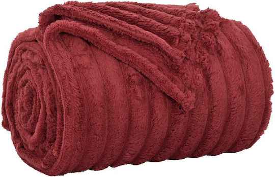 vidaXL Κουβέρτα Fleece King Size 270x240εκ. Βεραμάν, Κόκκινο