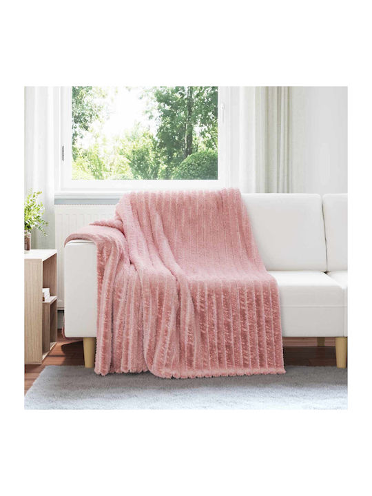 vidaXL Doppel Fleece-Decke 200x150cm Rosa
