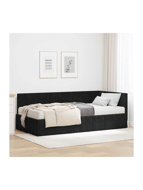 Ein Einzelbett Mit Samt Schwarz Mit Lattenrost ...