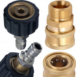 Powerlink Swivel M22x1.5 To 3/8 Quick Coupler – Rotary Adapter Pressure Washer Stainless Steel + Brass 4000 Psi 90°c 30 L Min Internal M22 Thread 3/8 Quick Couplers Powerlink Swivel M22x1.5 To 3/8 Quick Coupler – Rotary Adapter Pressure Washer Stainless Steel + Brass 4000 Psi 90°c 30 L Min Internal M22 Thread 3/8 Quick Couplers