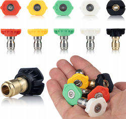 Rosfix Jetspray 5x060 – Set 5 Duze Pentru Mașină De Spălat Cu Presiune Cu Conectare Rapidă 1/4" Unghiuri 0°–60° Diametru Orificiu 0,060″ 1,524 Mm Rosfix Lavor Parkside Bosch Pro