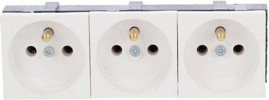 Triple Modul Socket Without Lock White Wp45x4578