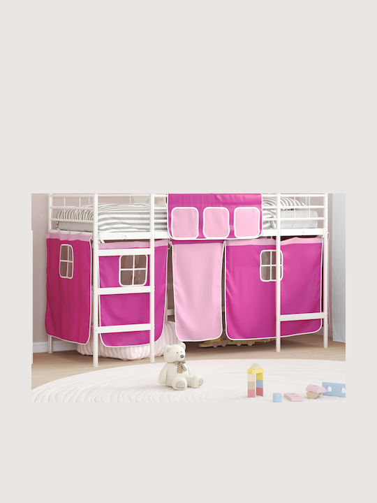 Pat pentru Copii Loft Bed Single Alb pentru Saltea 90x190cm