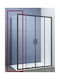 Piccadilly Feste Seite für Dusche 70x195cm Klarglas Schwarz