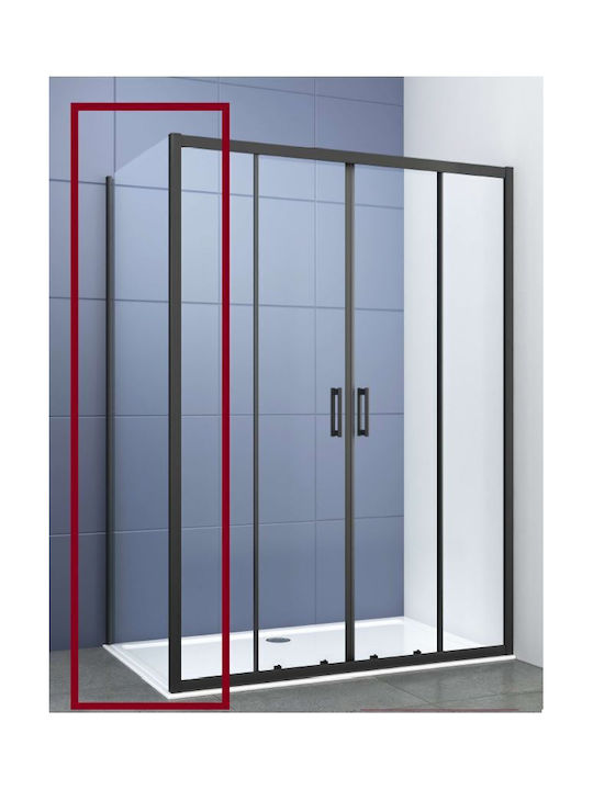 Piccadilly Fixed Side for Shower 90x195cm Clear Glass Black