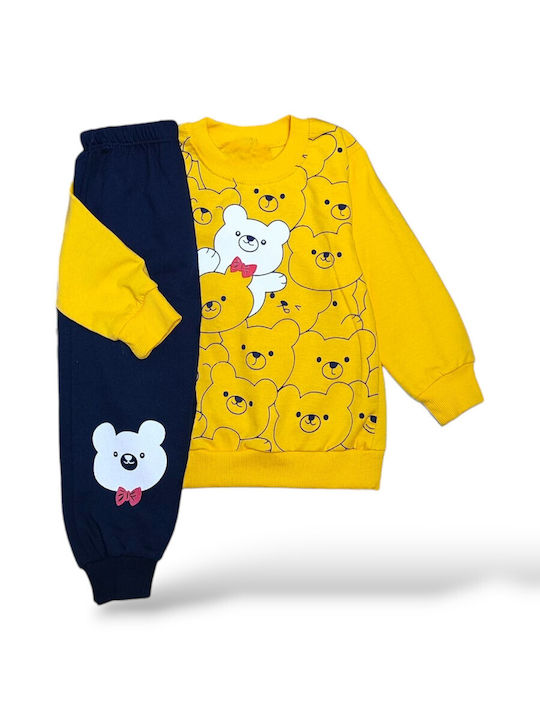 Kids Sweatpants Set Yellow, White, Red