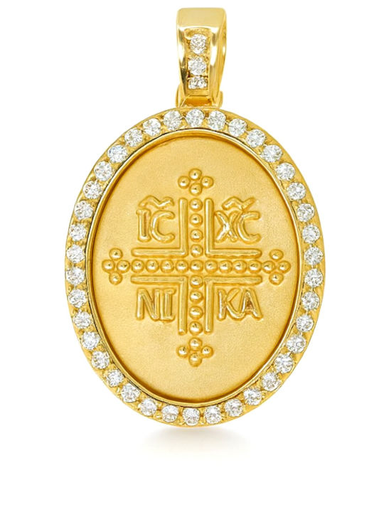 Xrisokosmima Anhänger Kinder Amulett Konstantinato aus Gold 9K FL486A