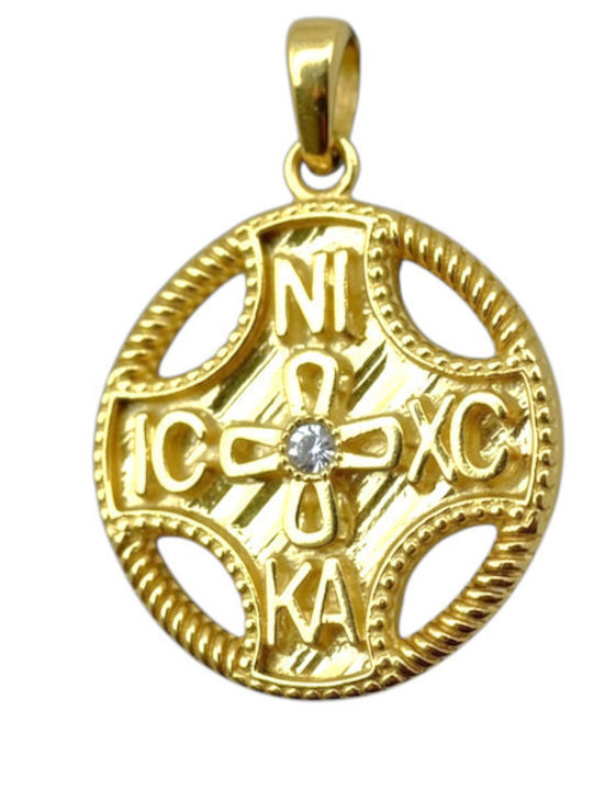 Kontopoulos Pendant Kids Talisman Double Sided Konstantinato made of Gold 9K P734KR