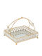 Keskor Metallic Rectangular Decorative Tray with Mirror 24x21x18cm