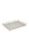 Keskor Metallic Rectangular Decorative Tray with Mirror 40x29x5.5cm