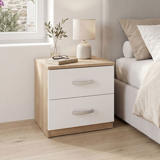 Nachttisch Athos Metall Beige 48x40x41.5cm