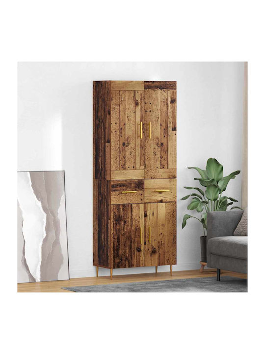 Bodenstehende Highboard-Wohnzimmervitrine aus S...