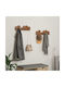 vidaXL Wooden Wall Hanger 5 Hooks Brown 48x15x8cm
