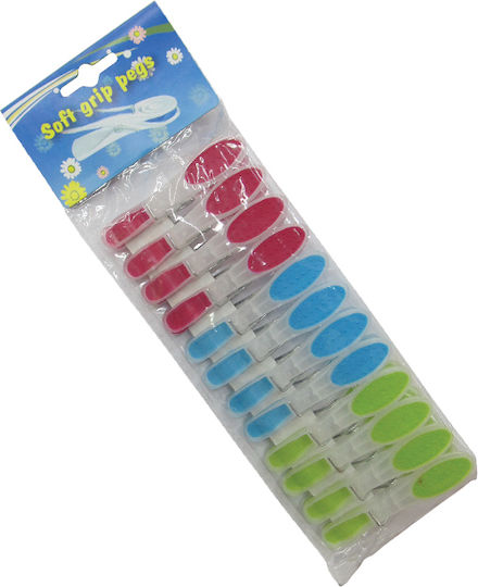 AGC Set coș cu 6 cârlige de rufe din plastic