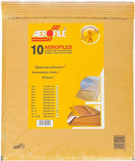 Set of Envelopes Bag Type with Bubble Wrap 10pcs in Gray Color No10