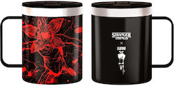 Bialetti Θερμός 420ml Λαβή Strainger Things Μαύρη Ανοξείδωτη
