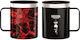 Bialetti Ποτήρι Θερμός Ανοξείδωτο 420ml Λαβή Strainger Things Μαύρη Ανοξείδωτη με Λαβή