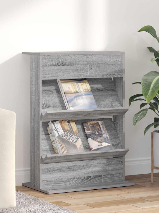 vidaXL PU Magazine Rack Gray 70x41x96cm
