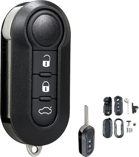 Husă Pentru Chei Auto Tip Cuțit 3 Butoane Lamă Compatibil Opel Combo D Fiat 500 Panda Punto Bravo Ducato Citroen Jumper Peugeot Boxer Model Cu Cheie Rabatabilă
