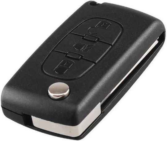 Husă Pentru Chei Auto Compatibilă Peugeot Citroen 207 307 407 C2 C3 C4 C5 C6 C8 3 Butoane Hu83 Ce0536