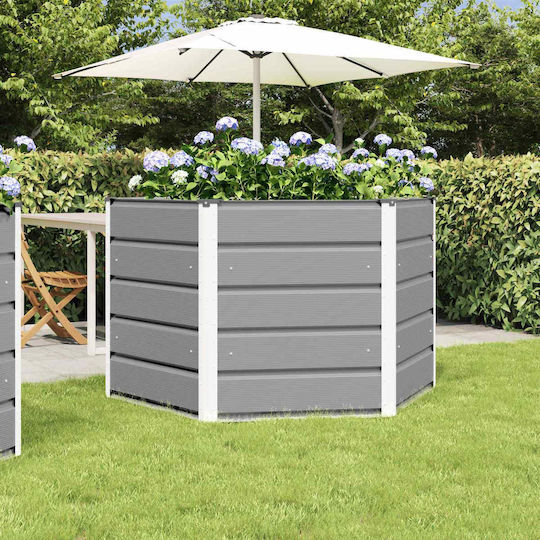 vidaXL Planter Box Metal Gri deschis 129x129x75cm.