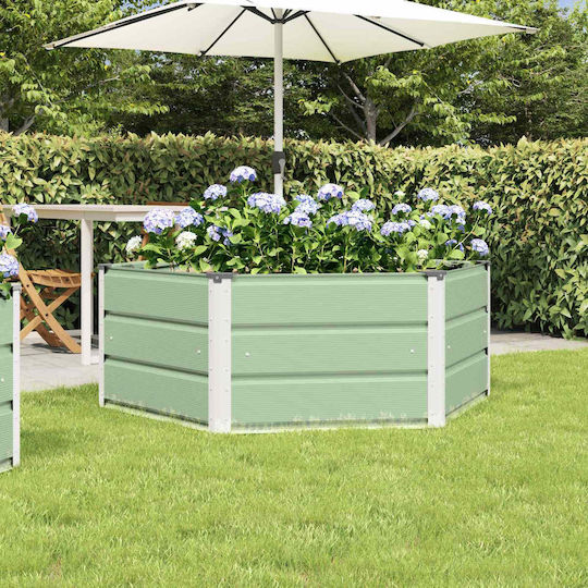 vidaXL Planter Box Metal Pastel Green 129x129x45cm.