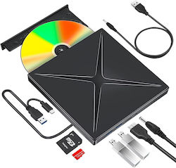 Newevo Portable External Dvd Cd Rw Drive Usb C Port Usb 3.0 Hub Sd Card Reader Disk Burner Dvd Player Reader Windows 10 Laptop Pc Black Newevo Portable External Dvd Cd Rw Drive Usb C Port Usb 3.0 Hub Sd Card Reader Disk Burner Dvd Player Reader Windows 10 Laptop Pc Black