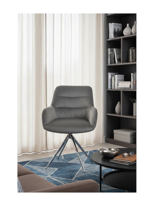 Sadie Dining & Kitchen Chairs with Artificial Leather Gray 2 Pieces 64.5x56.5x85cm