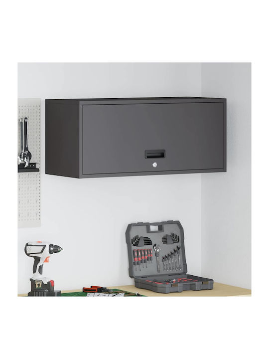 Cabinet Wall Black Velvet-Black Metal 80x33x35cm