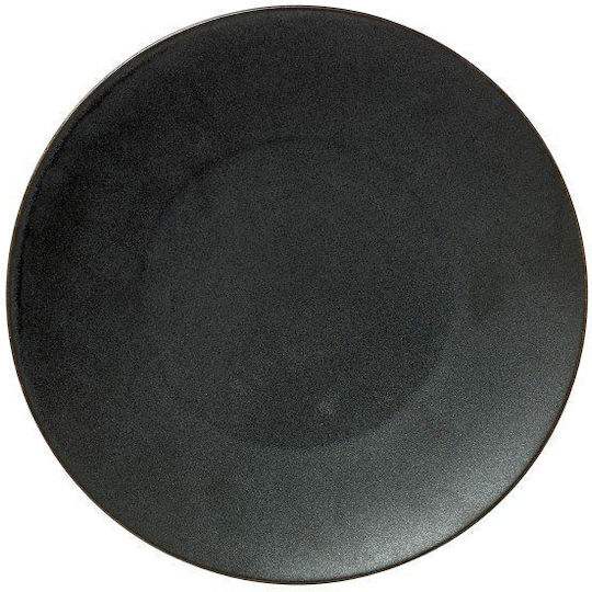 Cryspo Trio Shallow Serving Plate from Porcelain Black with Diameter 32cm