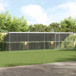 vidaXL Μεταλλικό Πάρκο Σκύλου 800x200x200εκ. Ασημί