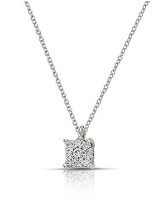 Aylo Zacharopoulos Halskette Solitärring aus Weißgold 14K mit Zirkon
