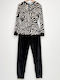 Notte Stella Winter Women's Pyjama Set Black, Beige