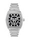 Philipp Plein Hexagon Phantom Ανδρικό Ρολόι Μπαταρίας με Ασημί Μεταλλικό Μπρασελέ