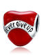 Daskalakis Charm Heart Silver Red