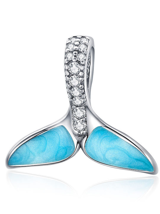 Daskalakis Charm Mit Steinen Aus Silber Mit Hellblauen Zirkon