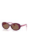 Vogue Women's Sunglasses with Purple Plastic Frame and Brown Lens