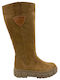 Anatomic Leather Medium Heel Women's Boots with Zipper Tabac Brown