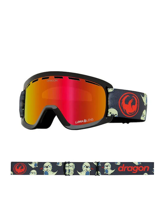 Dragon Alliance Μάσκα Σκι & Snowboard Παιδική Μαύρη με Φακό σε Μαύρο Χρώμα