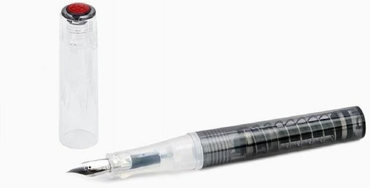 Twsbi Go Spring Load Mechanism Calligraphy Pen Extra Fine Transparent with Red Ink